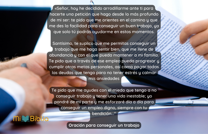 Oración para conseguir un trabajo