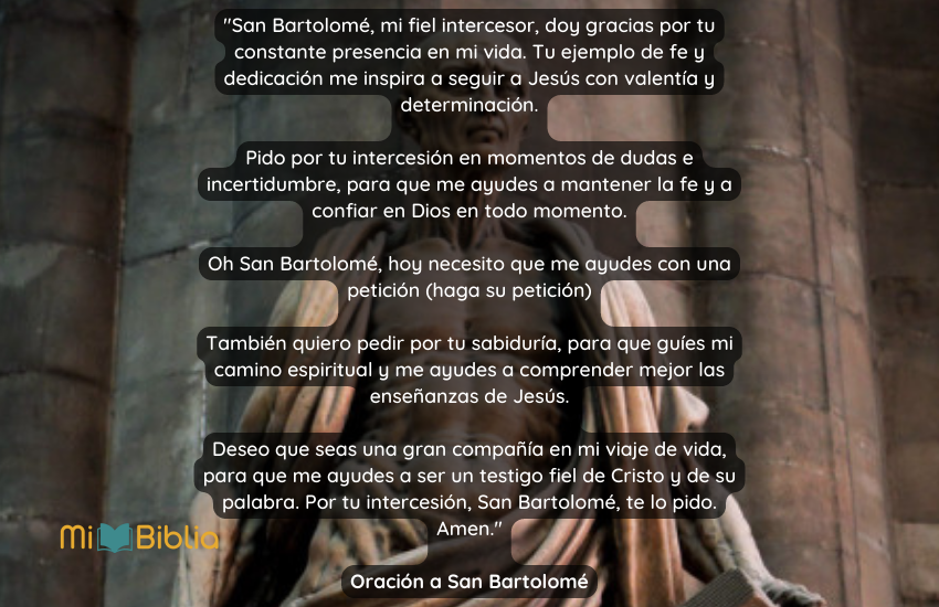 Oración a San Bartolomé