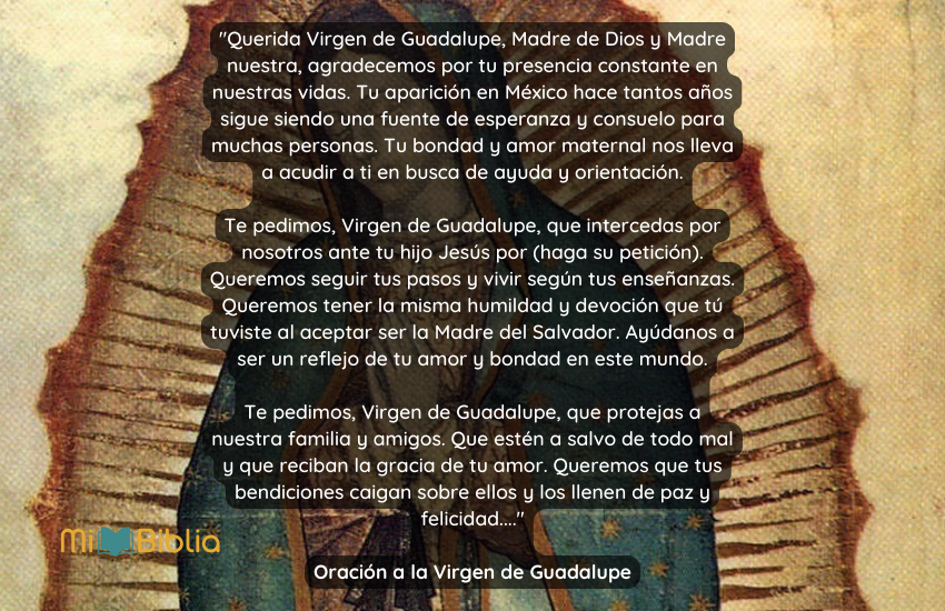 Oración a la Virgen de Guadalupe