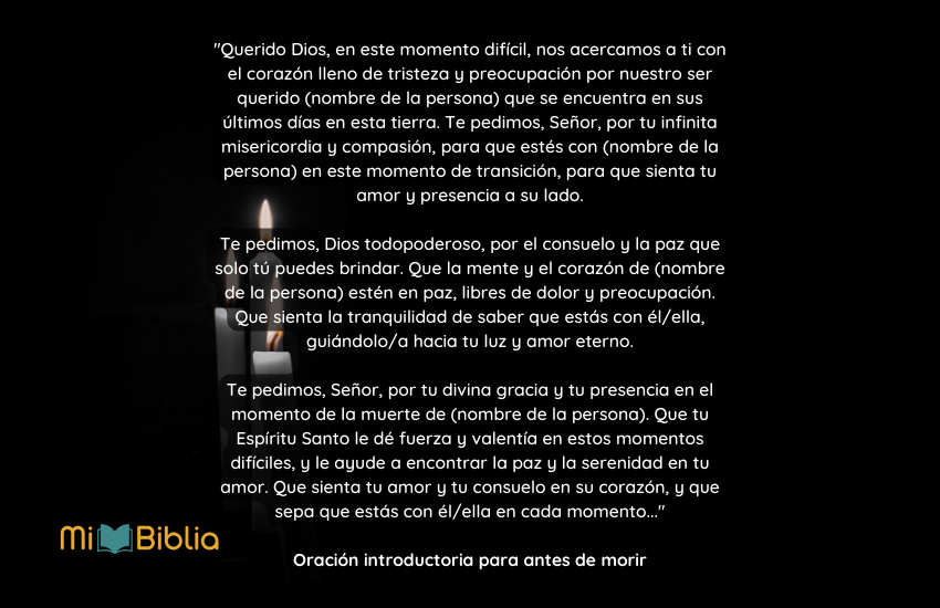 Oración para el buen morir