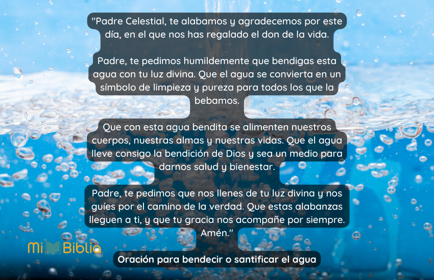 Oración para bendecir o santificar el agua