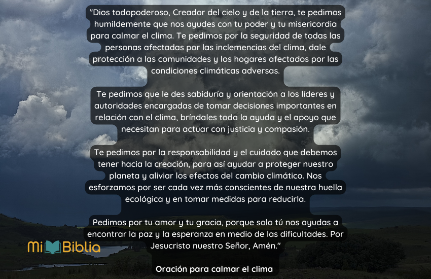 Oración para calmar el clima