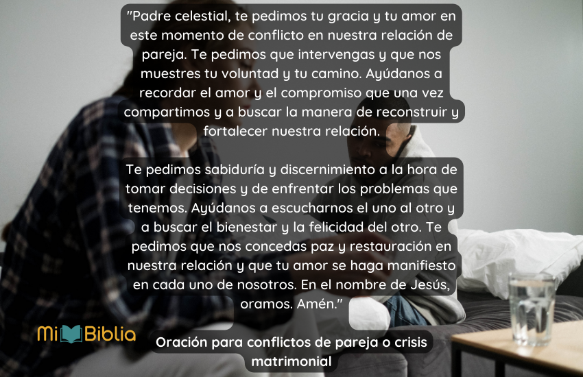 Oración para conflictos de pareja o crisis matrimonial