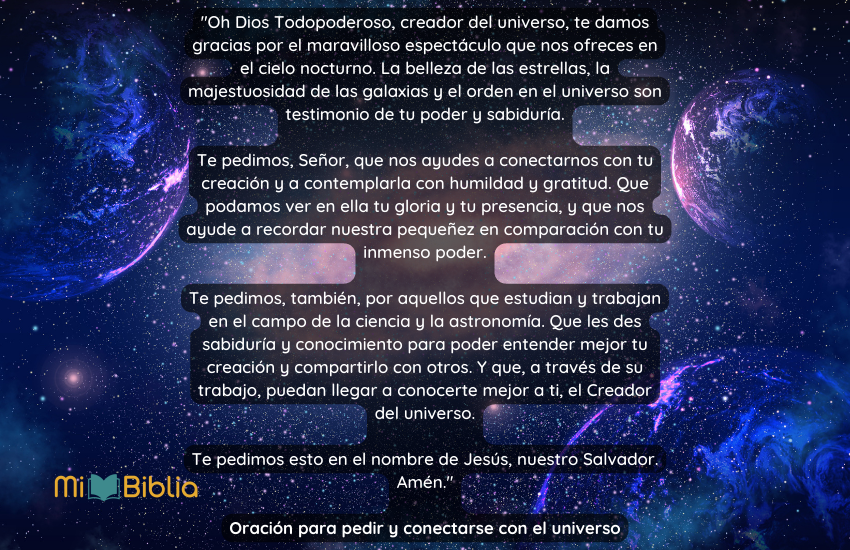 Oración para pedir y conectarse con el universo