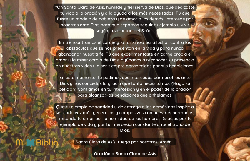 Oración a Santa Clara de Asís