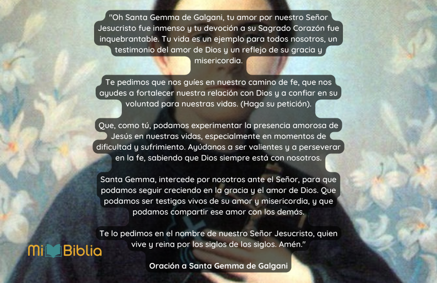 Oración a Santa Gemma de Galgani