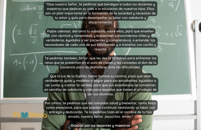 Oración por los docentes y maestros