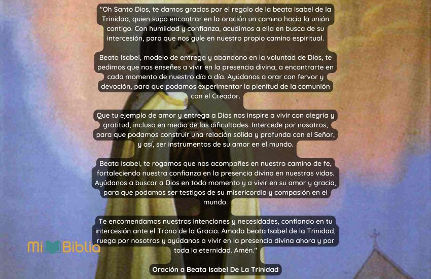 Oración a Beata Isabel De La Trinidad