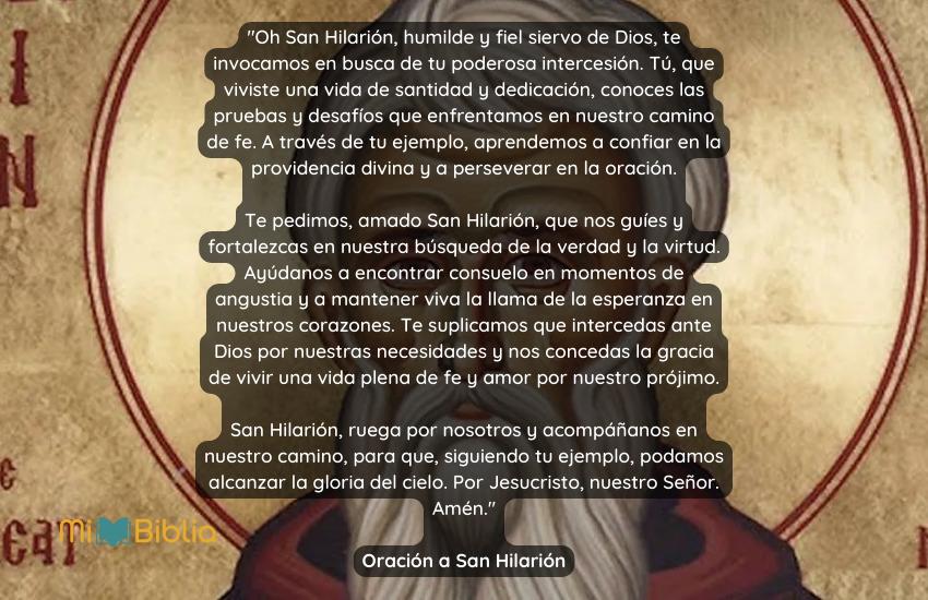 Oración a San Hilarión