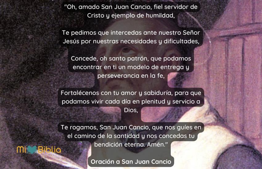 Oración a San Juan Cancio