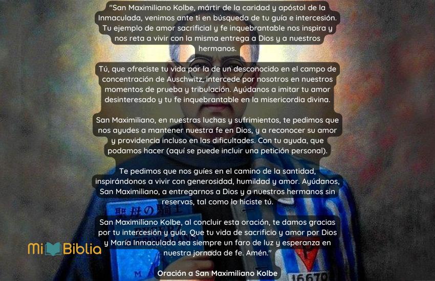 Oración a San Maximiliano Kolbe