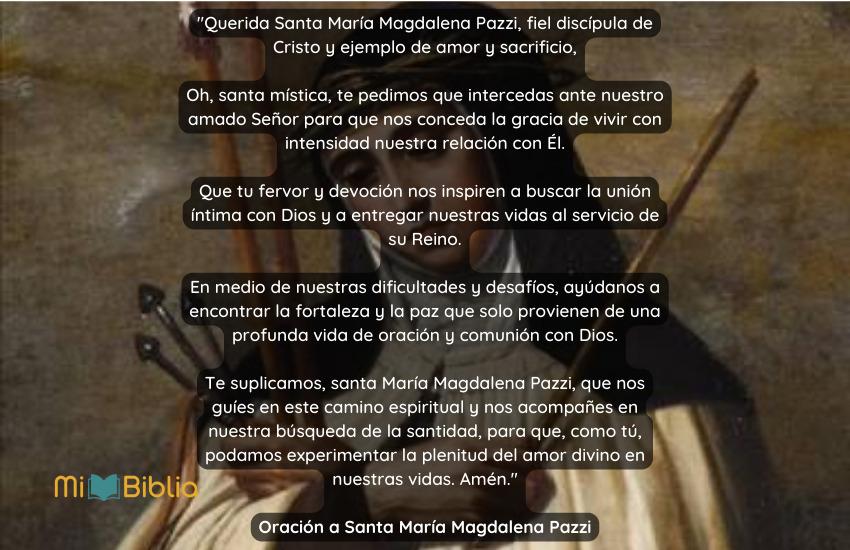 Oración a Santa María Magdalena Pazzi